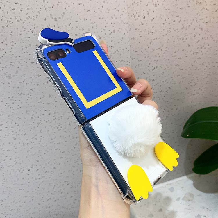 Cartoon Duck Galaxy Flip 1 2 3 4 Phone Case Funny Flip Phone Cases (7)