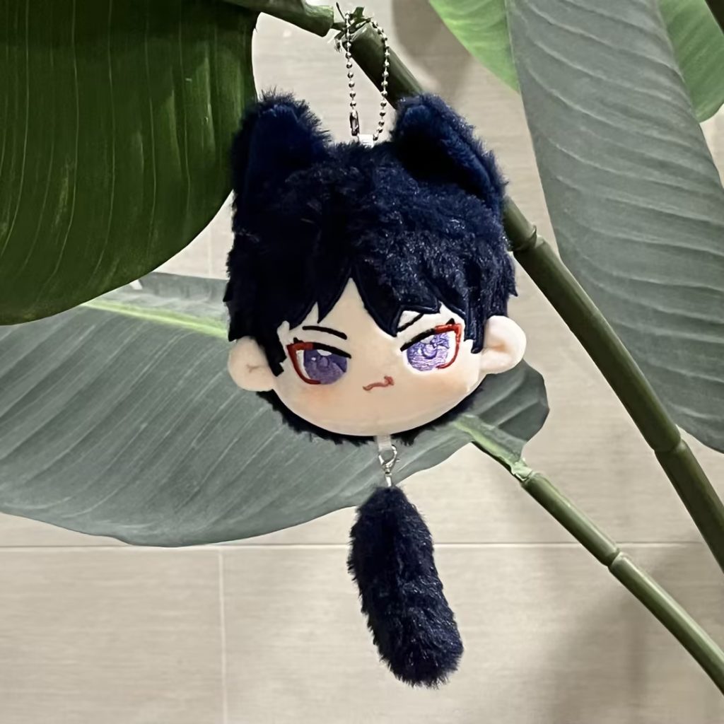 Cat Ears Genshin Impact Plush Keychain Fluffy Alhaitham Scaramouche Xiao Toys (1)