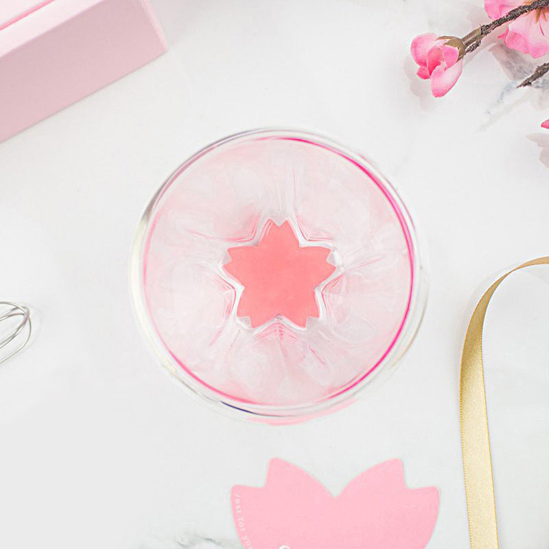 Cherry Blossom Double Wall Glass Cup