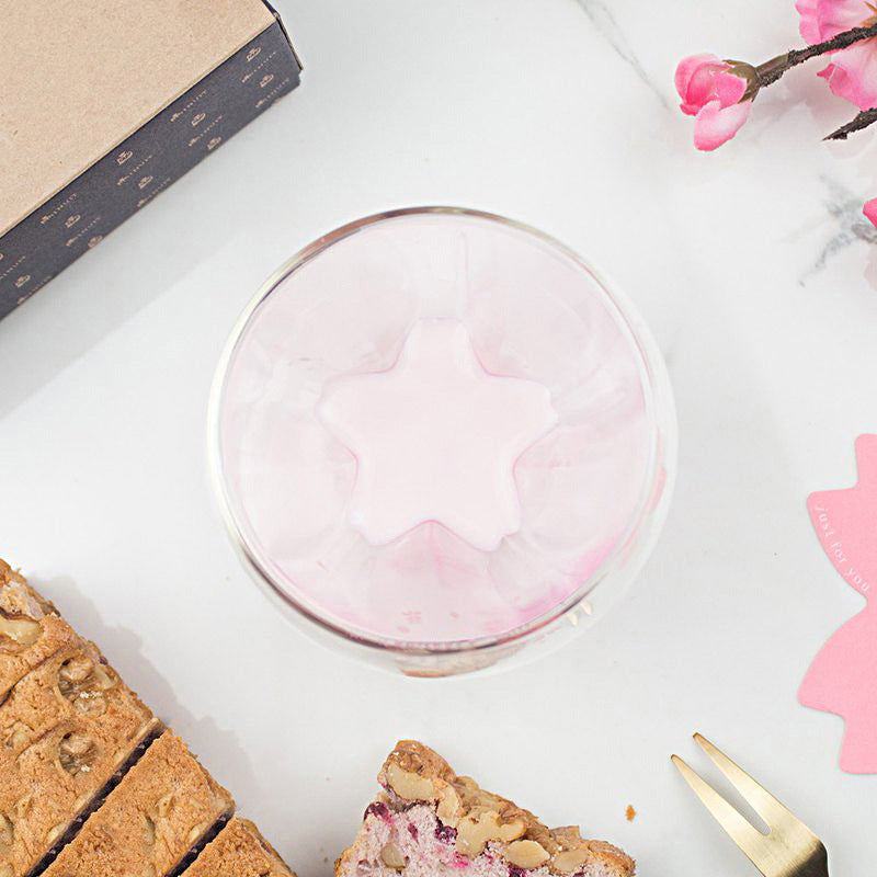 Cherry Blossom Double Wall Glass Cup