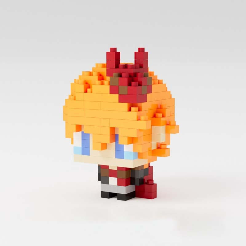 Child Chibi Genshin Impact Figure DIY Building Blocks Tartaglia Genshin Impact Desk Decor (4)