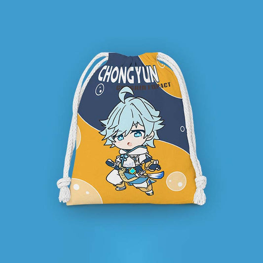 Chongyun Genshin Impact Drawstring Bags Chibi Genshin Storage Bags Cosmetic Pouches (13)
