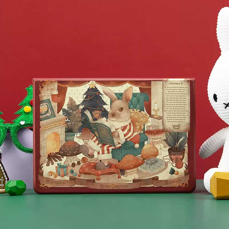 Retro Rabbit iPad Case with Pencil Holder