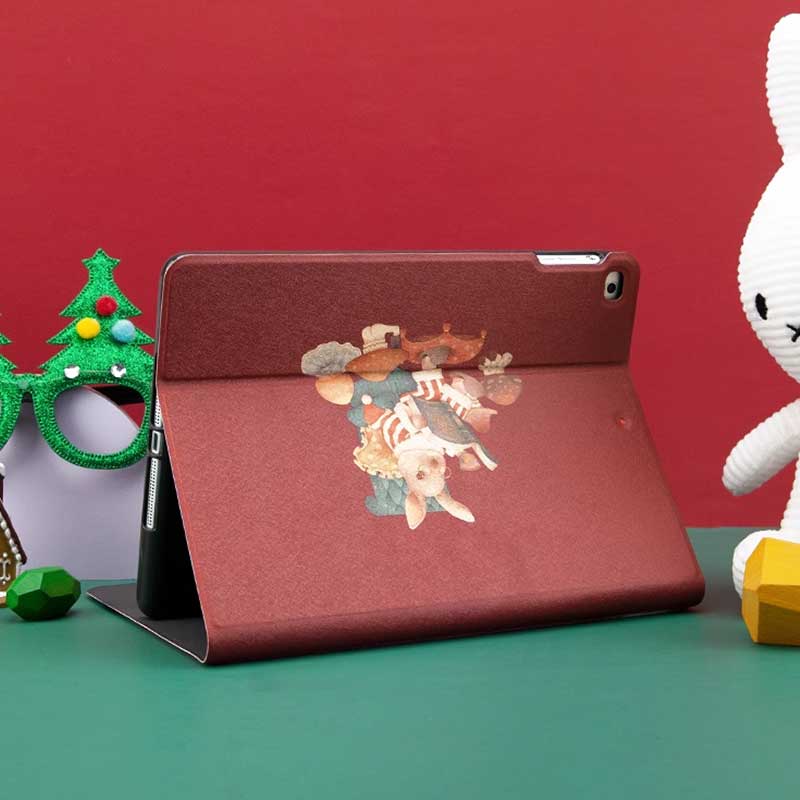 Retro Rabbit iPad Case with Pencil Holder