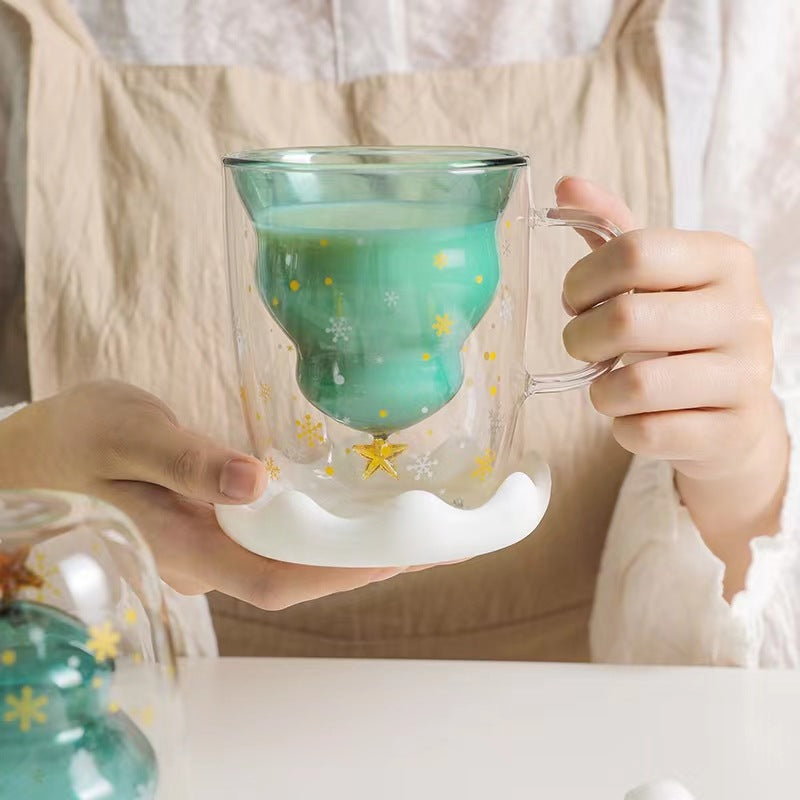 Christmas Tree Glass Cup Set