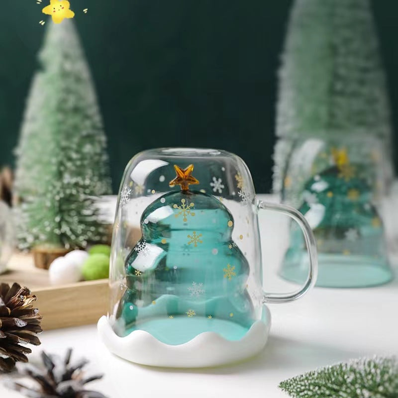 Christmas Tree Glass Cup Set