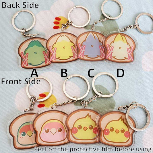 Cockatiel Keychain Cute Bird Key Rings Cockatiel Parrot Owner Gifts (3)