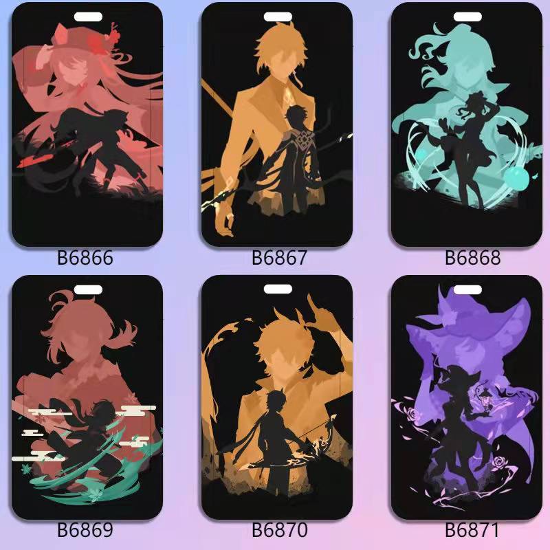 Genshin Impact Badge Holder with Characters