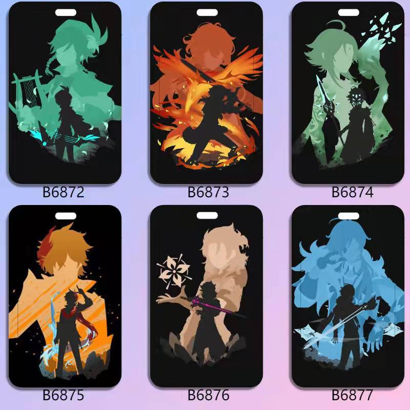 Genshin Impact Badge Holder with Characters