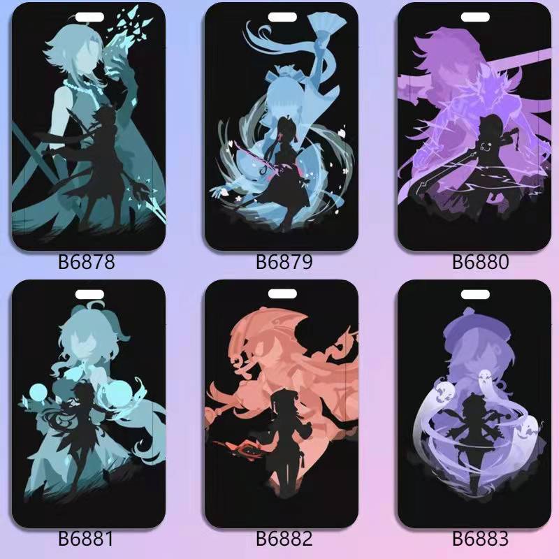 Genshin Impact Badge Holder with Characters