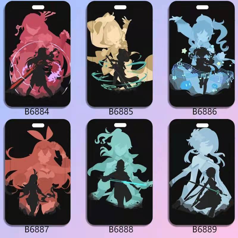 Genshin Impact Badge Holder with Characters