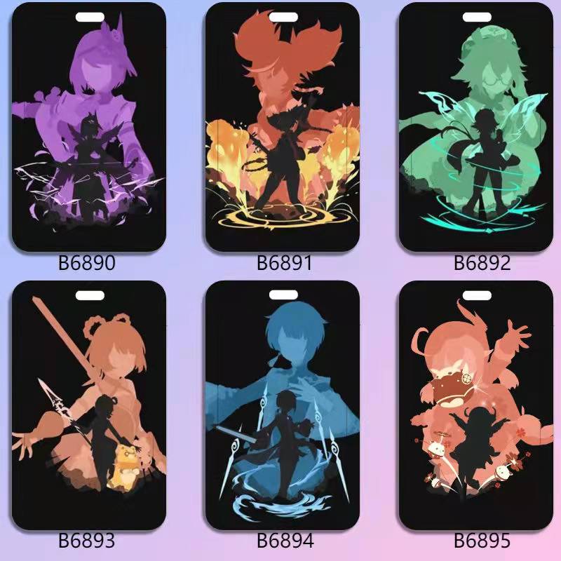 Genshin Impact Badge Holder with Characters