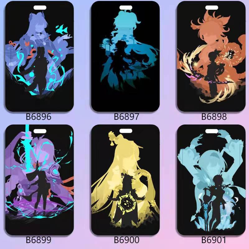 Genshin Impact Badge Holder with Characters