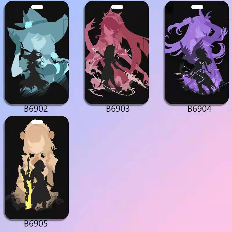 Genshin Impact Badge Holder with Characters