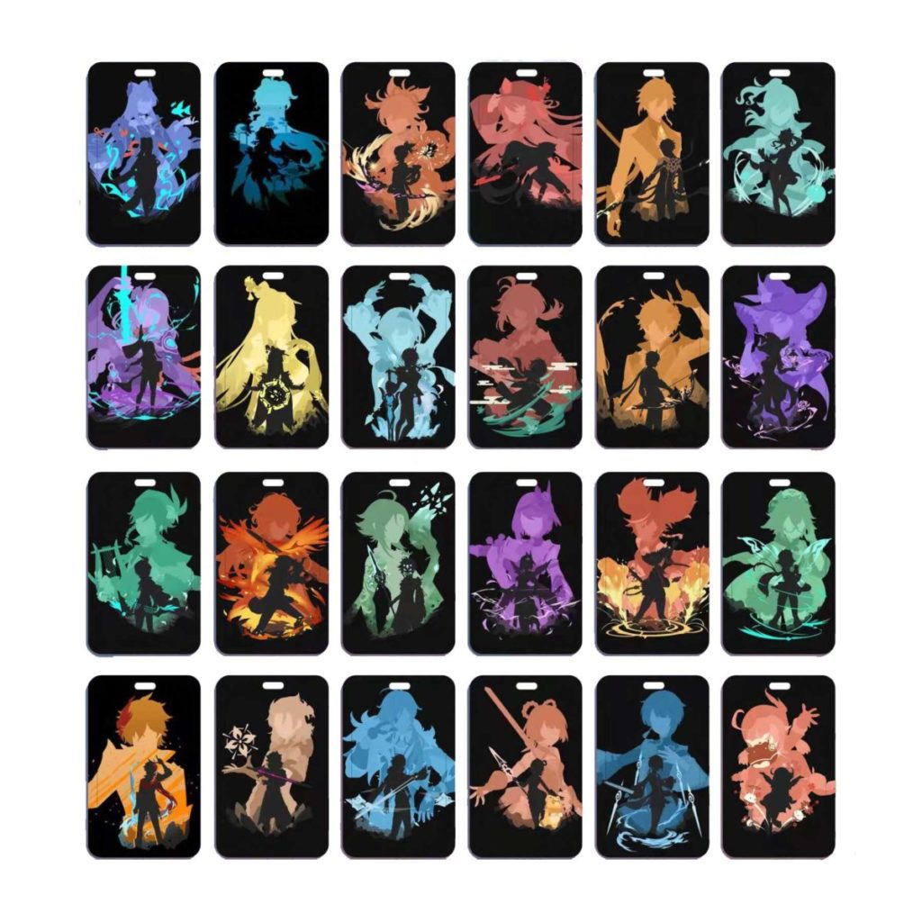 Genshin Impact Badge Holder with Characters