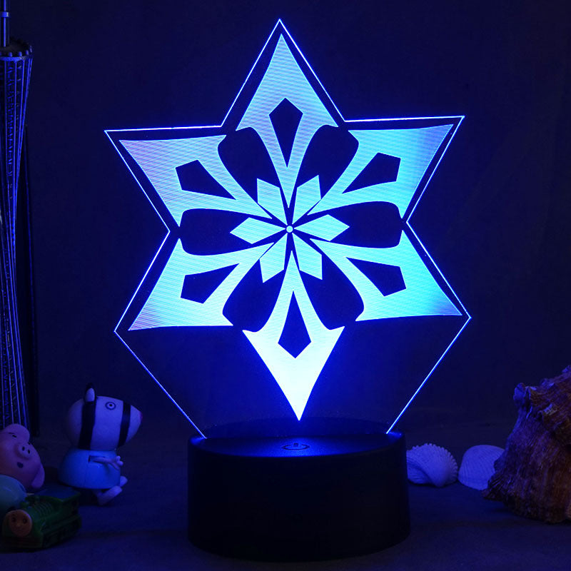 Cryo Gesnhin Impact LED Light Genshin Night Lamp Gaming Room Decor (5)