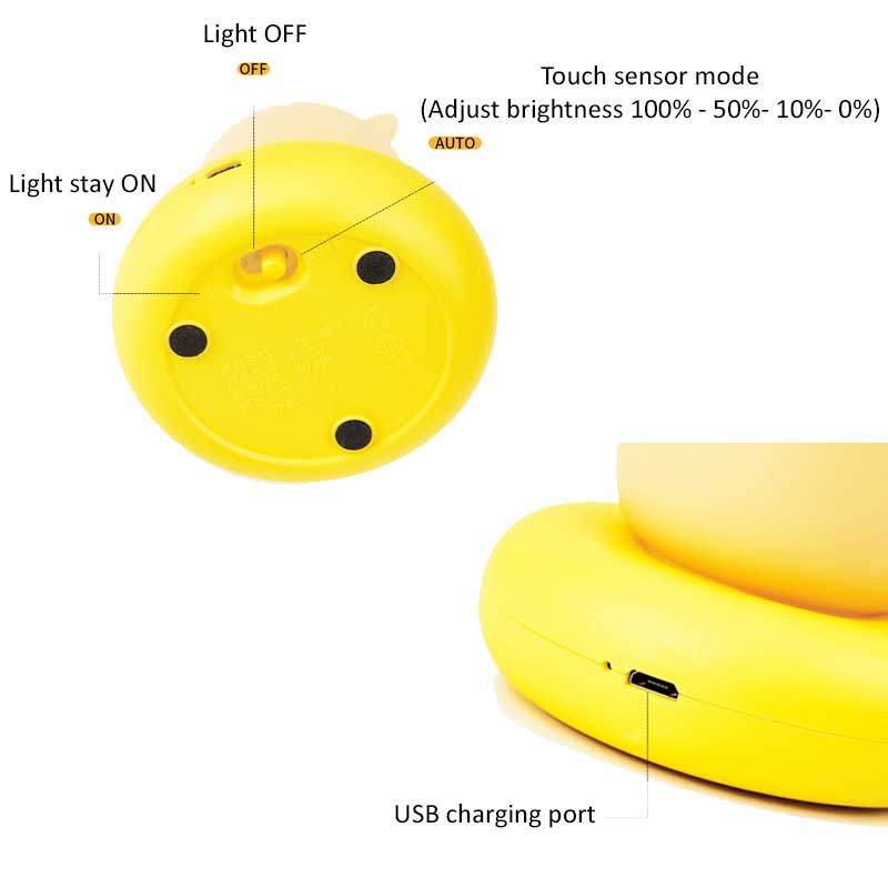 Cute Animal Night Lights with Touch Sensor