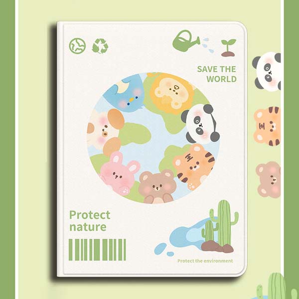 Cute Animal iPad Cases with Silk Texture