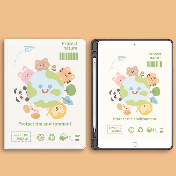 Cute Animal iPad Cases with Silk Texture