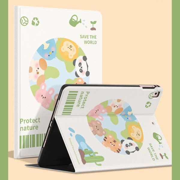 Cute Animal iPad Cases with Silk Texture