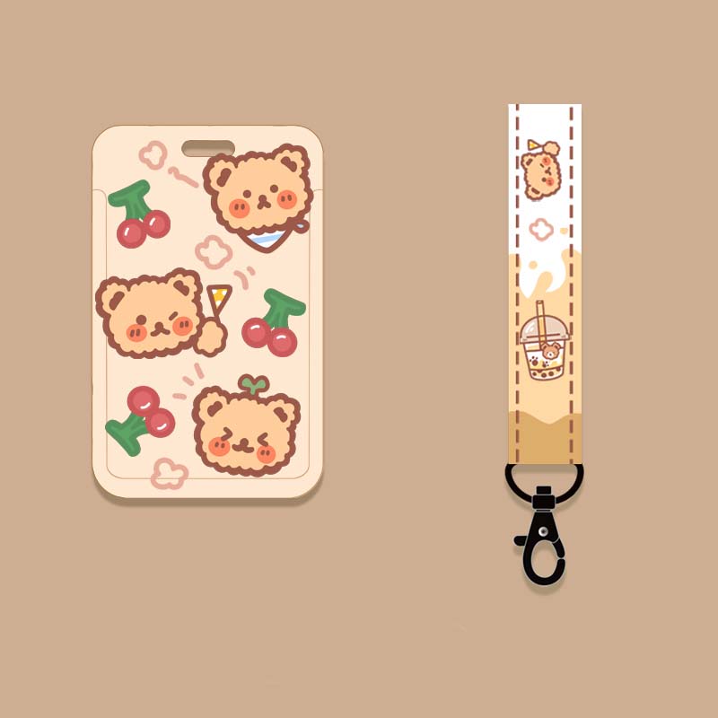 Cute Bear Design Card Holder with Lanyard