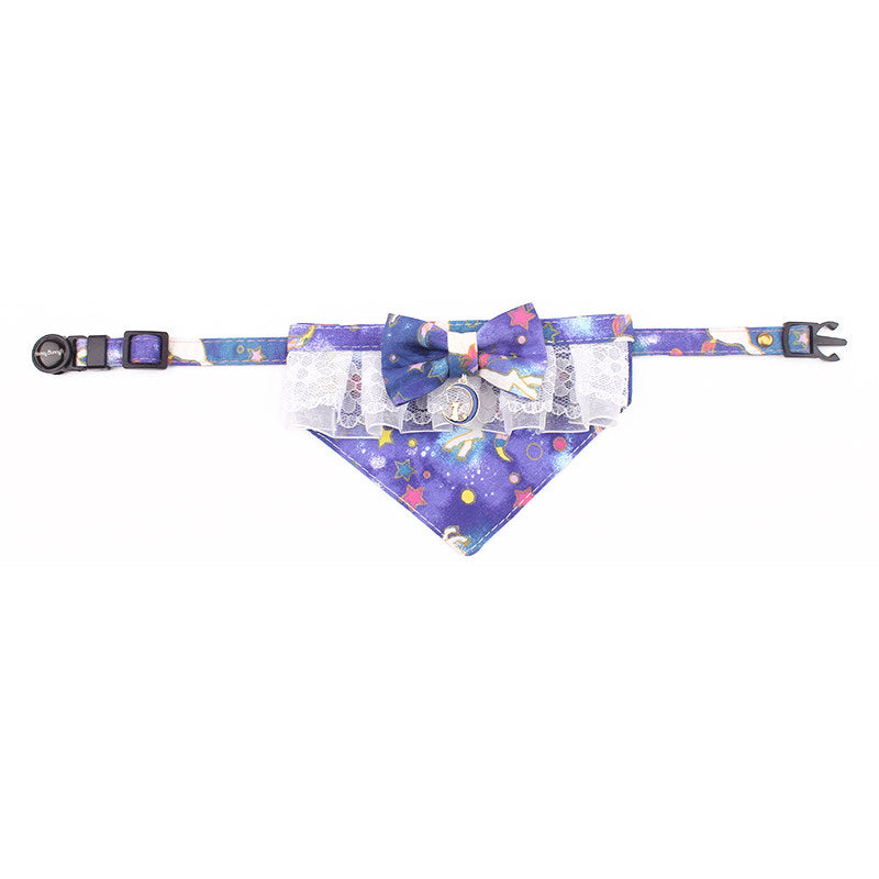 Cute Cat Bandana Collar with Charm