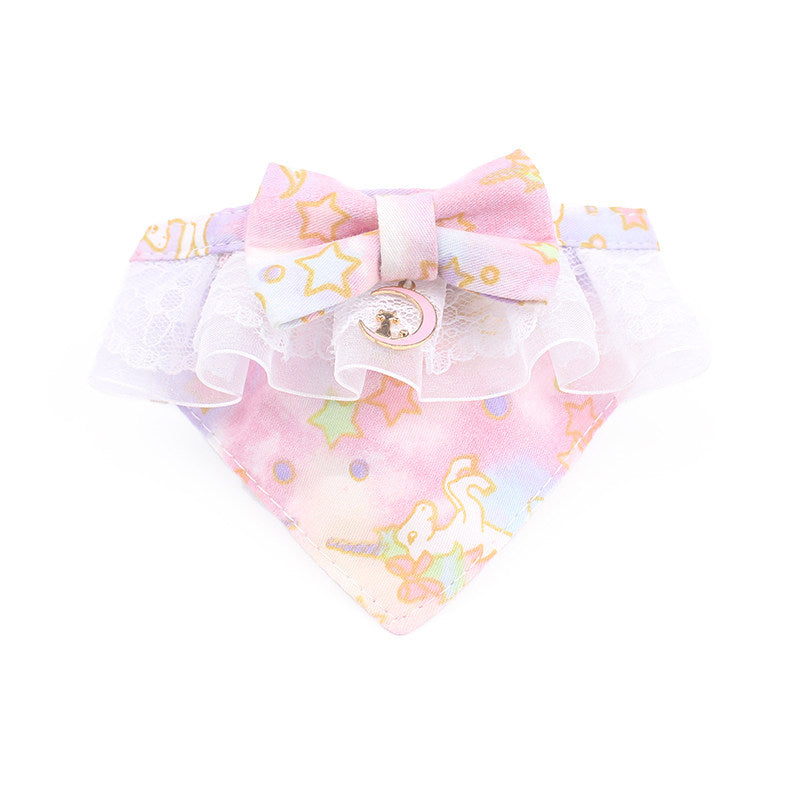 Cute Cat Bandana Collar Breakaway Pet Collar Safety Buckle Pet Bandana (2)