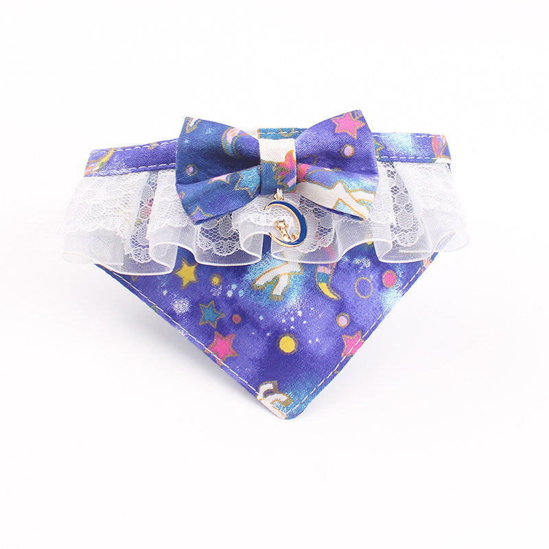 Cute Cat Bandana Collar Breakaway Pet Collar Safety Buckle Pet Bandana (3)