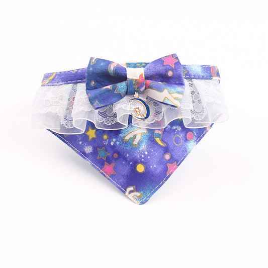 Cute Cat Bandana Collar Breakaway Pet Collar Safety Buckle Pet Bandana (3)