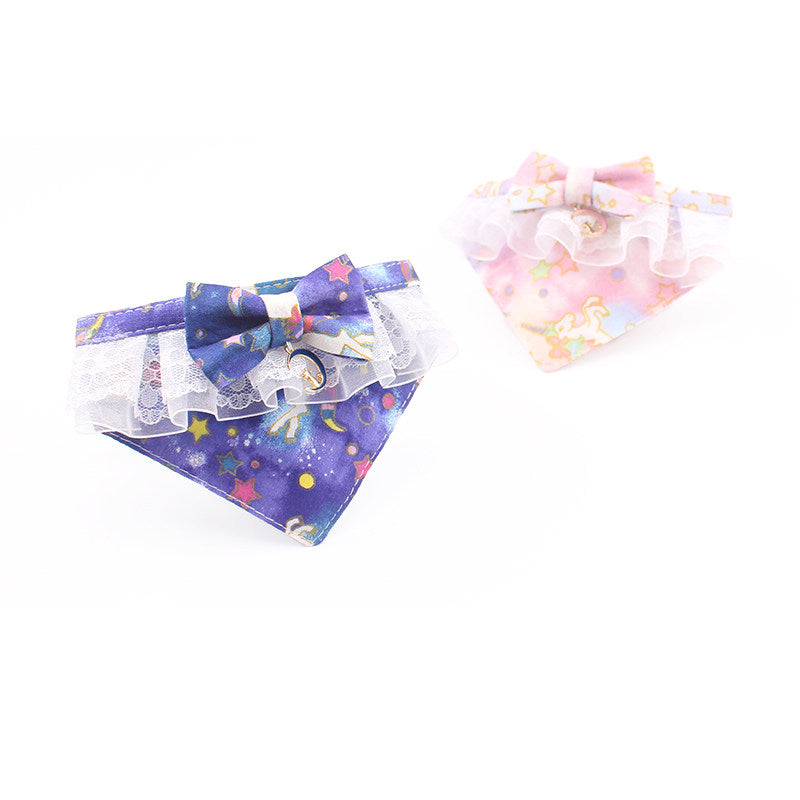 Cute Cat Bandana Collar with Charm