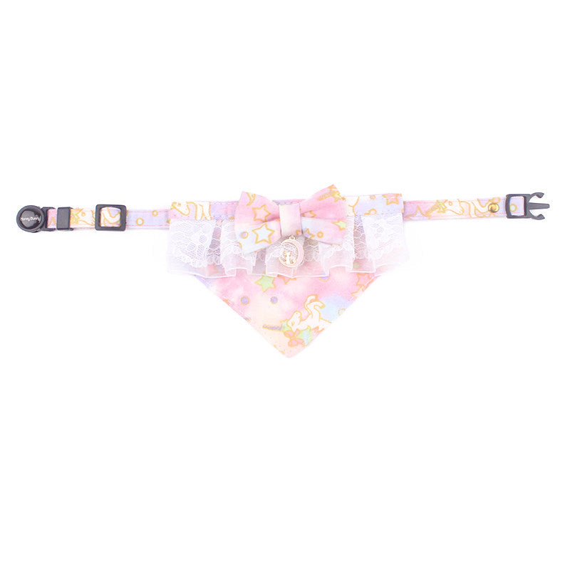 Cute Cat Bandana Collar with Charm