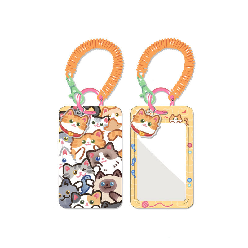 Cute Cat Card Holder with Lanyard