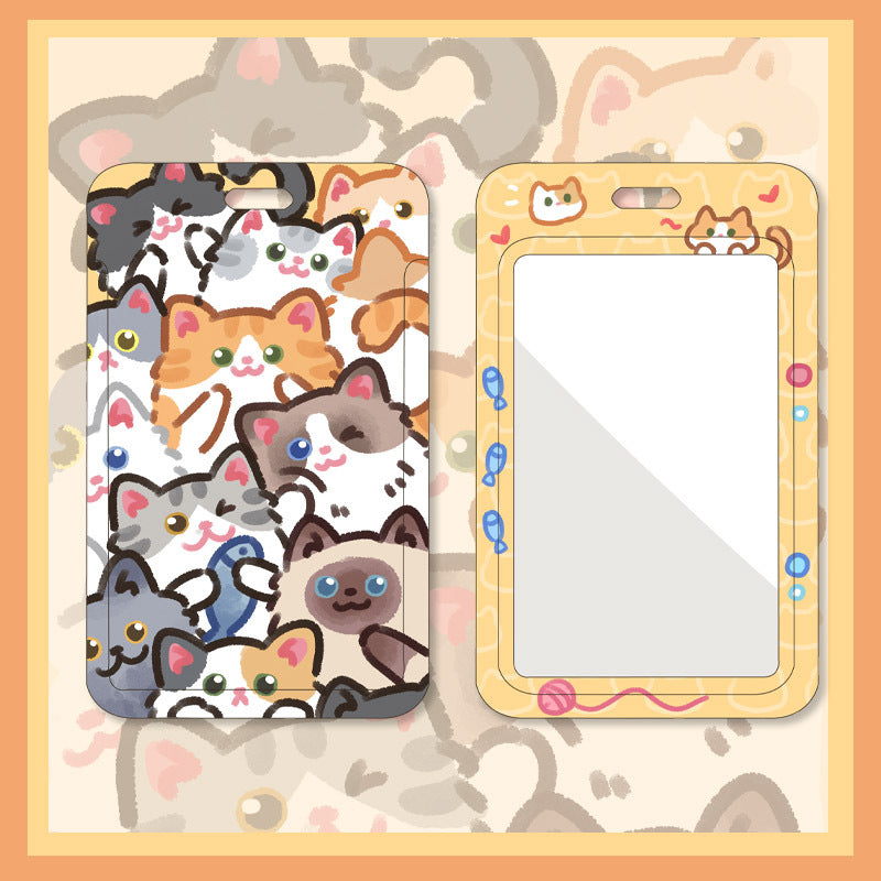 Cute Cat Card Holder with Lanyard