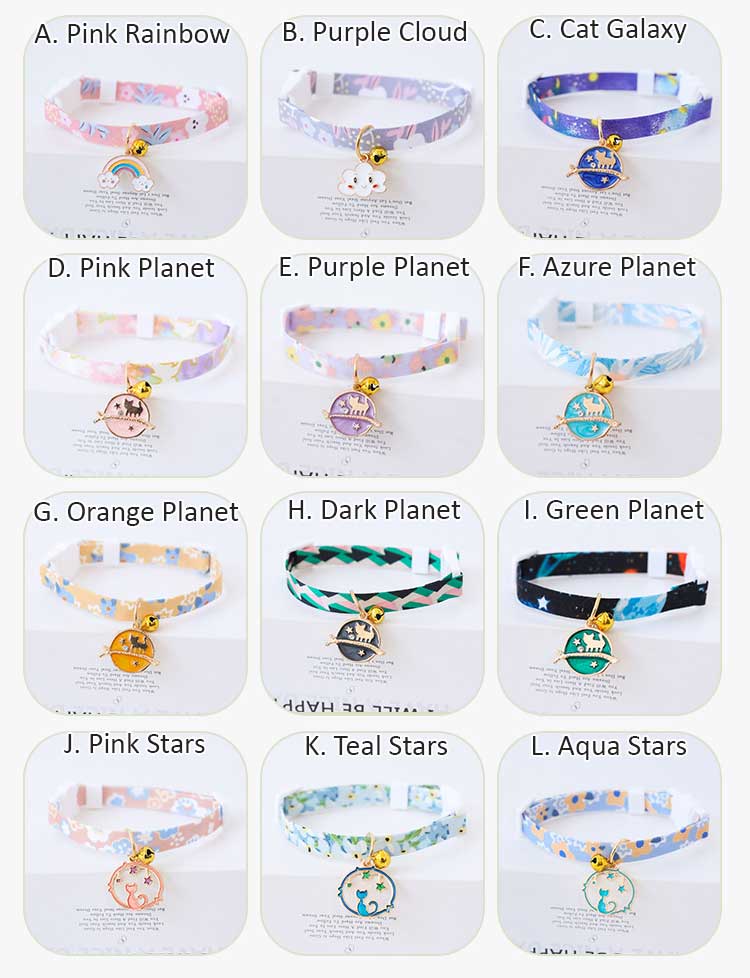Cute Cat Collars with Astronomy Designs
