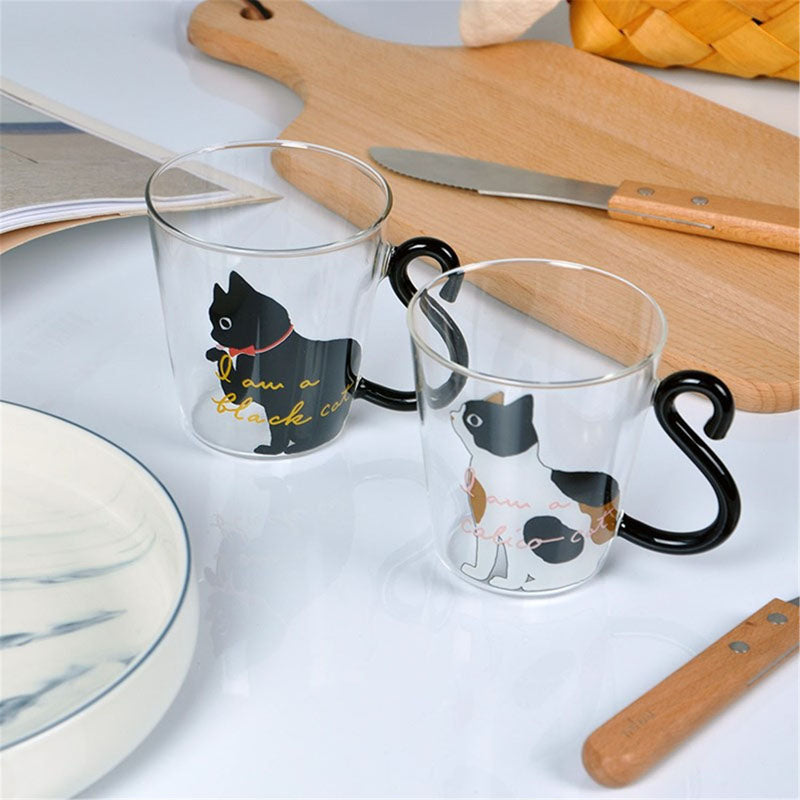 Cute Cat Mug with Tail Handle