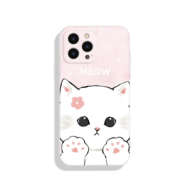 Cute Cat iPhone Case Orange Tabby Cats White Kitty Cat Owner Gifts (1)