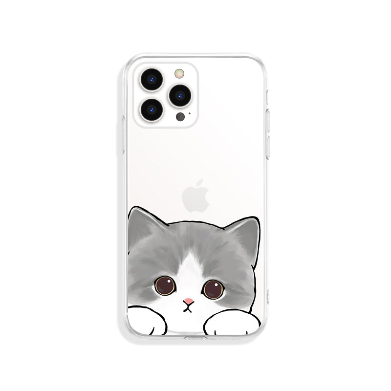 Cute Cat iPhone Case Transparent Cat Phone Case Siamese Cat Mom Gifts Orange Tabby Cat Owner Gifts Blue Cats Art (7)