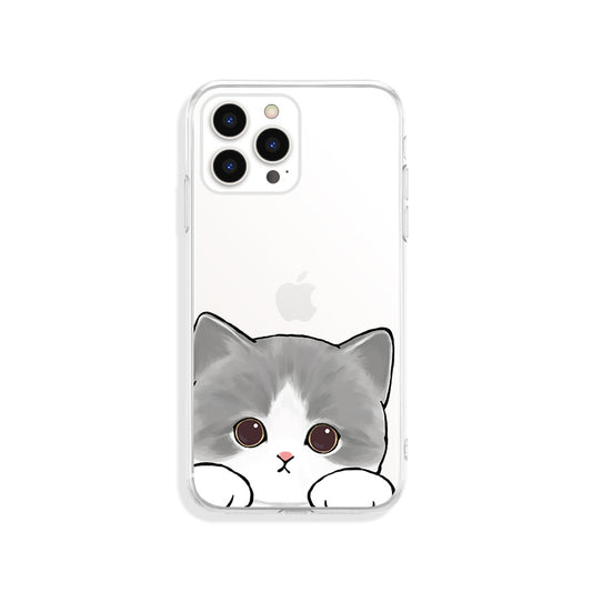 Cute Cat iPhone Case Transparent Cat Phone Case Siamese Cat Mom Gifts Orange Tabby Cat Owner Gifts Blue Cats Art (7)