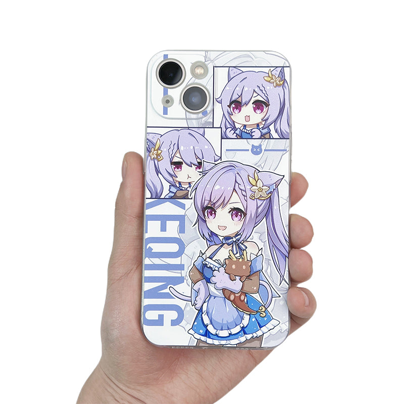 Cute Genshin Impact Phone Case Animal Ears Genshin Impact Fanart Cat Ears Keqing