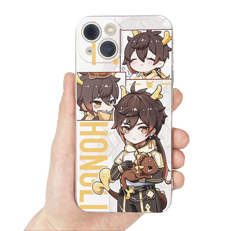 Cute Genshin Impact Phone Case Animal Ears Genshin Impact Fanart Cat Ears Zhongli