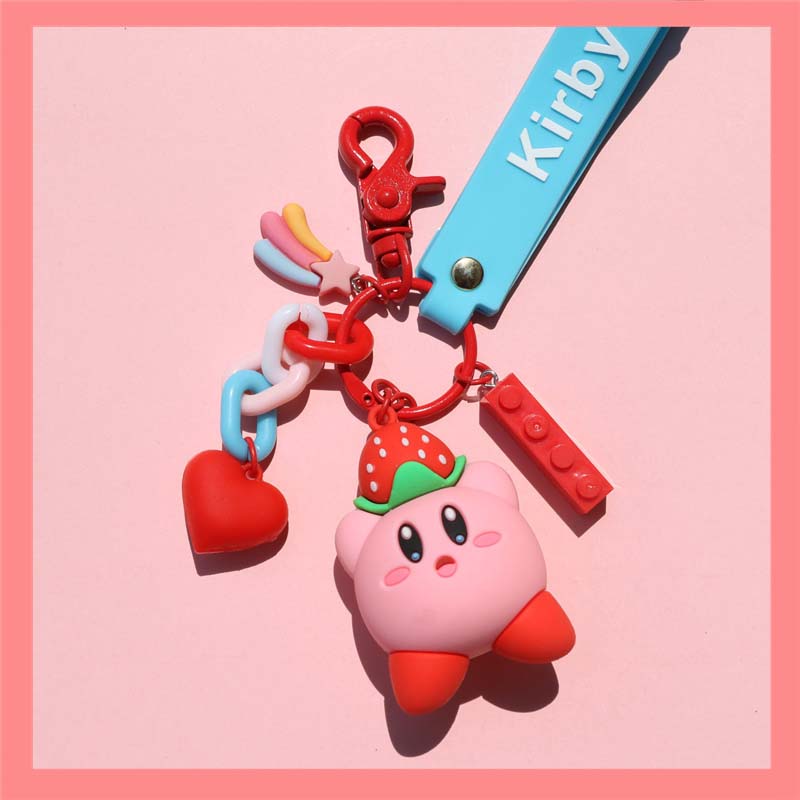Cute Kirby Keychain Wristlet Lanyard Kawaii Kirby Accessories Kirby Lover Gifts (1)