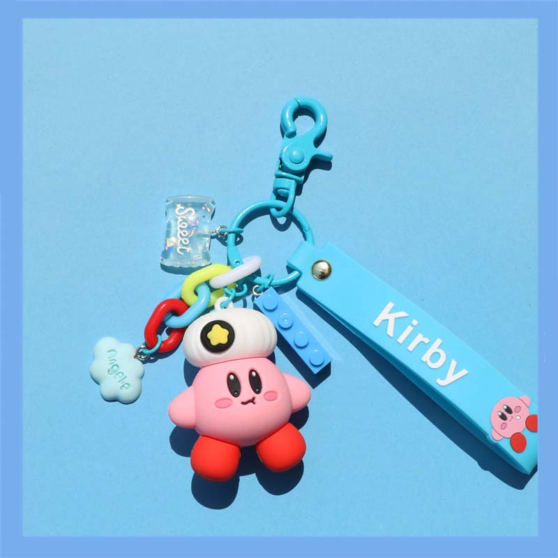 Cute Kirby Keychain Wristlet Lanyard Kawaii Kirby Accessories Kirby Lover Gifts (2)