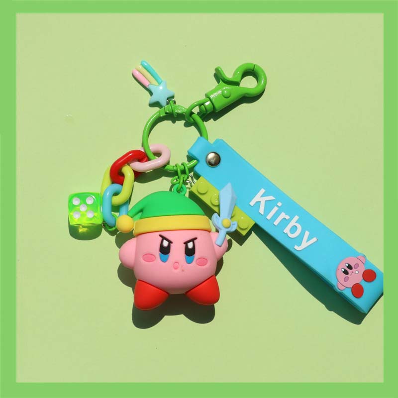 Cute Kirby Keychain Wristlet Lanyard Kawaii Kirby Accessories Kirby Lover Gifts (3)