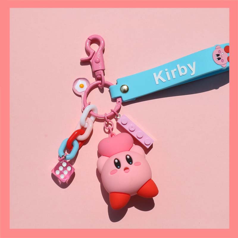 Cute Kirby Keychain Wristlet Lanyard Kawaii Kirby Accessories Kirby Lover Gifts (5)
