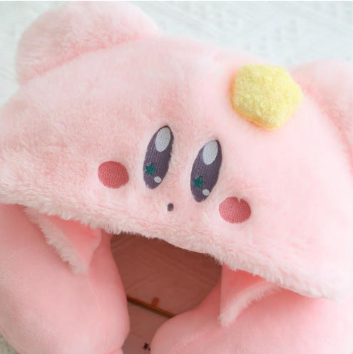 Cute Kirby Pillow and Scarf Set