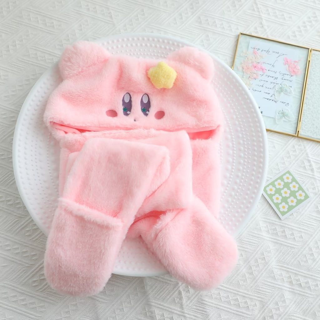 Cute Kirby U Shape Pillow Pink Kirby Scarf Plush Kirby Accessories (5)
