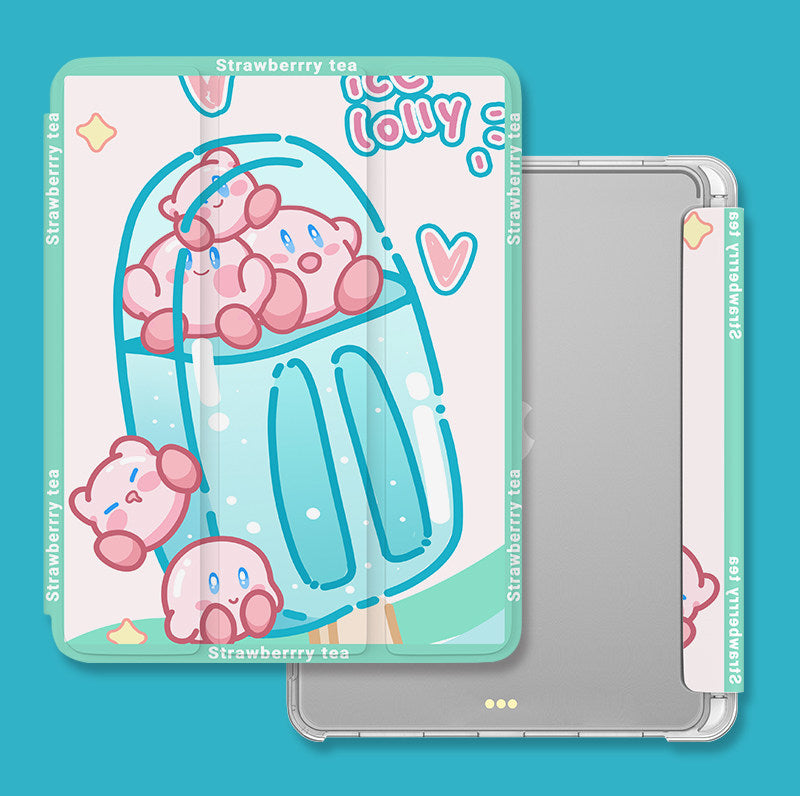 Cute Kirby iPad Case Kawaii iPad Air Smart Folio Cases (3)