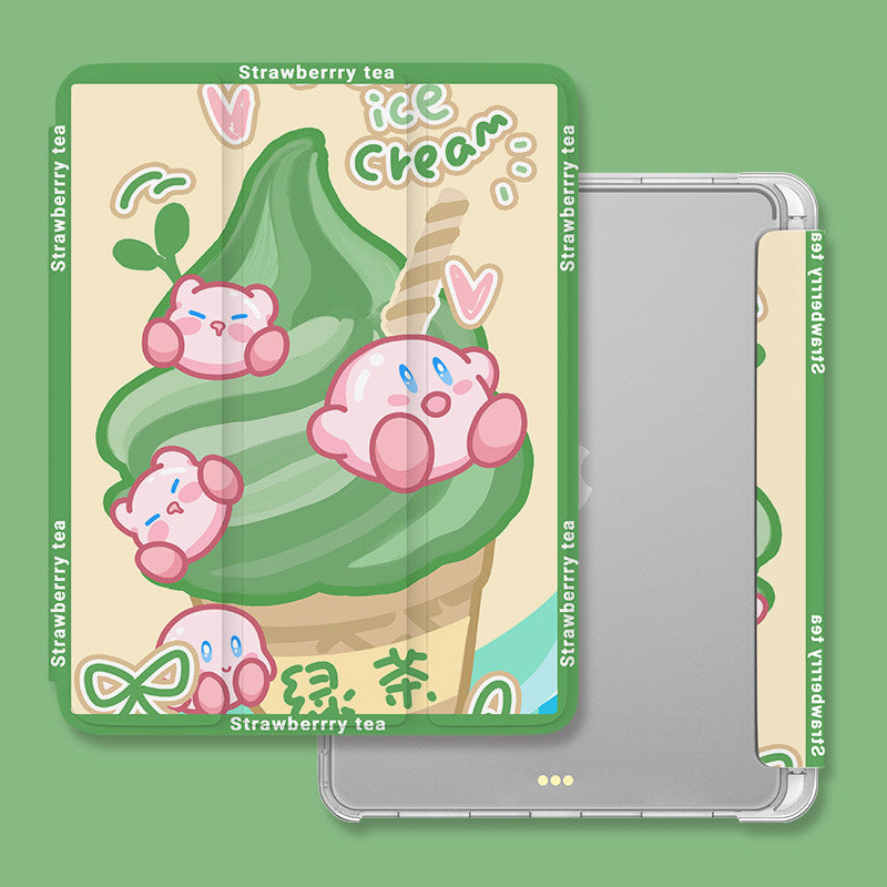Cute Kirby iPad Case Kawaii iPad Air Smart Folio Cases (4)