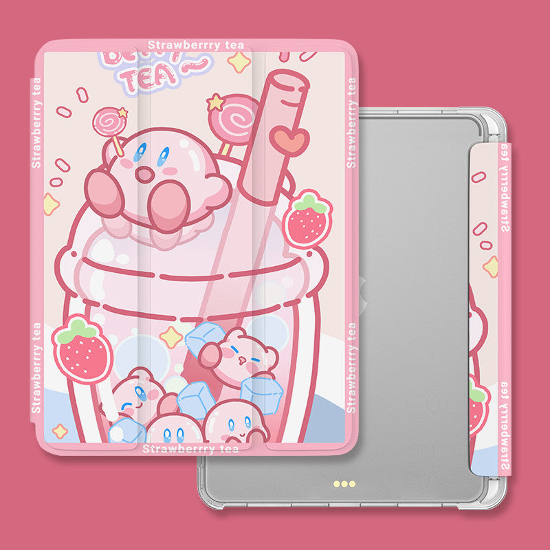 Cute Kirby iPad Case Kawaii iPad Air Smart Folio Cases (5)