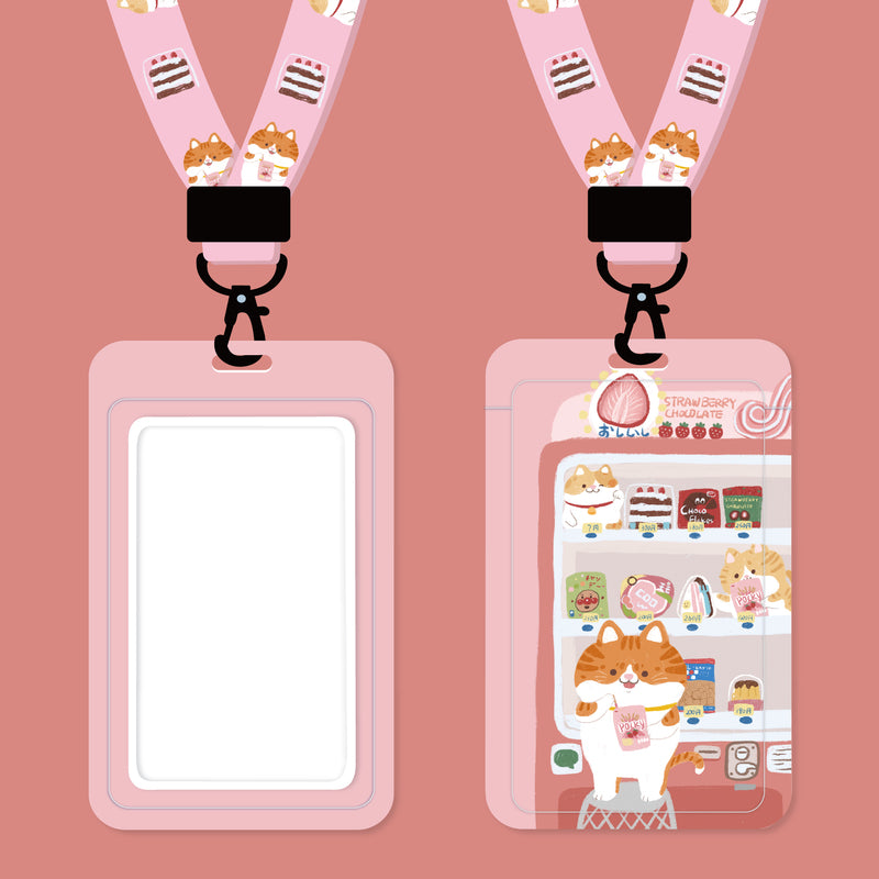 Cute Lanyard with ID Badge Holder Pastel Pink Kawaii Lanyard Keychain Cute Card Holders (10)